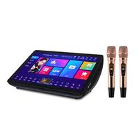 Máquina de Karaoke Máquina de 19,5 Pulgadas, Sistema de Karaoke con Pantalla táctil 4K, micrófono inalámbrico Profesional, solicitud de canción de Voz AI, Compatible con 20 Idiomas