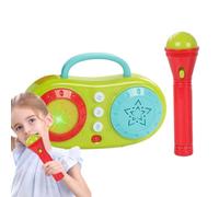 Máquina de karaoke, máquina de cantante multifunción, micrófono inalámbrico y altavoz con luces LED, juguete musical y educativo, juego musical interactivo para niños