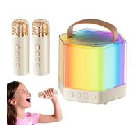 Máquina de karaoke, máquina de karaoke para adultos | Altavoz portátil de karaoke - Juego de altavoces Karaoke con 2 micrófonos inalámbricos e iluminación RGB para un mejor ambiente de