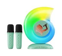 Máquina de Karaoke, micrófonos inalámbricos, de Karaoke Profesional, máquina de Karaoke compacta, máquina de Karaoke con Luces LED, portátil e Ideal para Usar en el hogar y Fiestas en casa