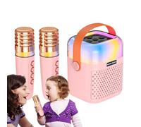 Máquina de Karaoke Mini | Altavoz De Canto Inalámbrico con 2 Micrófonos - Altavoz Exterior para Karaoke - para Fiestas en Casa, Jardín, Oficina y Eventos al Aire Libre