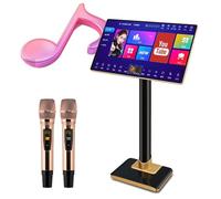 Máquina de karaoke, pantalla táctil de 21.5 pulgadas con micrófonos inalámbricos, reverberación, Bluetooth, descarga de canciones en la nube, canto de fiesta en casa