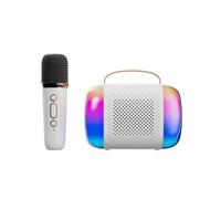 Máquina de karaoke para adultos, altavoz Bluetooth portátil con 2 micrófonos inalámbricos, con luz LED y efectos de cambio de voz, adecuado para familias, reuniones y camping (Y5, individual)