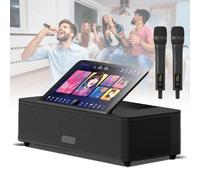 Máquina de karaoke para adultos, pantalla táctil de 14 pulgadas, sistema de sonido de karaoke con 2 micrófonos inalámbricos, pantalla de letras, reproductor multimedia portátil, KTV/película/MP3