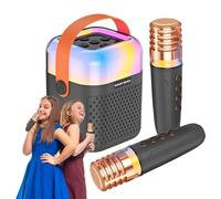 Máquina de Karaoke para niñas, pequeña máquina de Karaoke | Pequeño de Canto de Karaoke | Altavoz portátil de Karaoke al Aire Libre, de Canto de Karaoke con 2 micrófonos inalámbricos