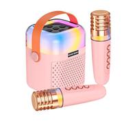 Máquina de Karaoke para Niños,Altavoz Inalámbrico para Cantar con 2 Micrófonos,De Karaoke para Cantar - para Fiestas en Casa, Jardín, Oficina y Eventos al Aire Libre