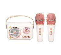 Máquina de Karaoke para Niños, Altavoz Portátil Bluetooth de 6 Modos con 2 Micrófonos Inalámbricos, de Altavoz Portátil PA para Niños, Adultos, para Fiestas o Acampadas