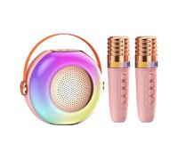 Máquina De Karaoke para Niños - Altavoz Portátil con Dos Micrófonos | Altavoz Portátil con Luces,para Fiestas Infantiles Reuniones Familiares Celebraciones En Casa Y Fines De Semana