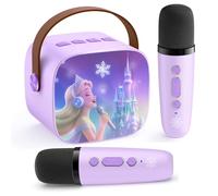 Máquina de karaoke para niños, juguetes de Frozen para regalo de niña, mini máquina de karaoke con 2 micrófonos inalámbricos a partir de 3, 4, 5, 6, 7, 8, 9, 10, 11, 12 años en adelante, micrófono