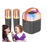 Máquina de karaoke para niños,Máquina de karaoke para niños para niñas | Juguete pequeño para máquina de Karaoke | Altavoz portátil para Karaoke al aire libre, de canto Karaoke con 2 micrófonos inalám