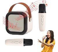 máquina de Karaoke para niños, máquina de Karaoke portátil | juguetes de karaoke con luces de discoteca - Juguete musical portátil, altavoz con 2 micrófonos inalámbricos para niñas, niños, familia, fi