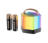 Máquina de karaoke para niños y adultos | Kit de juguetes de micrófono para cantar | Altavoz inalámbrico de karaokes con luz LED de color RGB | Máquina de karaoke portátil al aire libre para