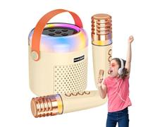 Máquina De Karaoke Portátil,Altavoz De Viaje Con Luces LED,Juguetes de Máquina de Karaoke con Micrófono - Para Viajes, Acampada, Hogar, Práctica Del Canto, Reuniones Familiares Y Fiestas De Cumpleaños