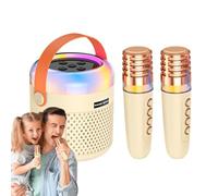 Máquina De Karaoke Portátil | Altavoz Y Reproductor De Música Portátil con Luces LED - De Karaoke con Micrófono,para Viajes, Acampada, Hogar, Práctica del Canto, Reuniones Familiares Y Fiestas
