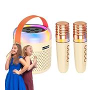 Máquina De Karaoke Portátil - Altavoz Y Reproductor De Música Portátil con Luces LED,Juguetes de Máquina de Karaoke con Micrófono - para Viajes, Acampada, Hogar, Práctica del Canto, Reuniones