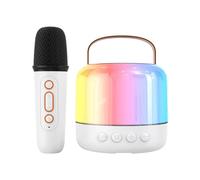 Máquina de Karaoke portátil, Karaoke Singing Machine, Pequeños altavoces de audio recargables de alta fidelidad, Altavoces portátiles con luces LED, amplificador, micrófono para acampar, reunión,