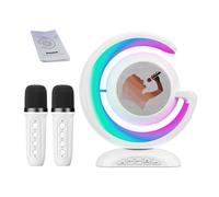 Máquina de karaoke portátil, kit de amplificador de sonido, altavoz de karaoke duel, de reproductor de música con efectos de luz, caja de controlador de audio, actuación vocal en interiores y