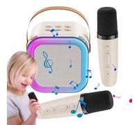 Máquina de karaoke portátil, Máquina de karaoke para adultos | Altavoz inalámbrico con luces LED y 2 micrófonos inalámbricos | Altavoz de micrófono, altavoz inalámbrico, máquina de karaoke do
