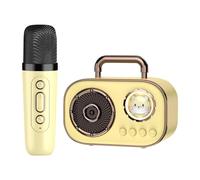 Máquina de karaoke portátil, Máquina de karaoke para niños | Altavoz inalámbrico con micrófono | Suministros de audio recargables de larga duración de la batería con conexión de micrófono