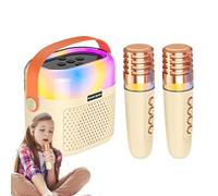 Máquina de Karaoke portátil | Máquina de Karaoke para niños de 1200 mAh | de Karaoke para el hogar con 2 micrófonos inalámbricos, Altavoz de Karaoke Navidad, Halloween y