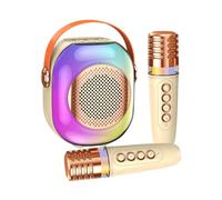 Máquina de Karaoke Portátil para Niños, Karaoke Infantil con Micrófonos, Micrófonos incluidos Máquina de karaoke, Altavoz de Karaoke para el hogar, máquina de canto divertida con iluminación colorida,