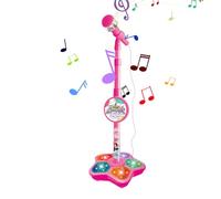 Máquina de karaoke portátil - Soporte de micrófono para niños, altura regulable | Juguete electrónico de canto de ABS | Juego de música interactivo con luces, actuación del bebé, regalo para