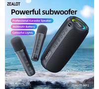 Altavoz Bluetooth Zealot-MP2, ultraportátil, con una autonomía de hasta 15 horas, resistente al agua y al polvo (IP65) y con un sonido potente, ideal para uso en exteriores. Black