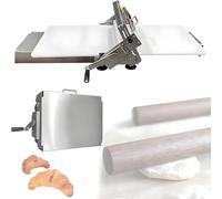 Máquina de laminación manual de masa, grosor ajustable, acero inoxidable, compacta para panadería y pizza, uso comercial