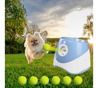 Máquina de lanzamiento de bolas para perros, máquina automática para lanzar bolas con 6 pelotas de tenis, juguete para perros, lanzador de pelotas, 3 distancia de lanzamiento intermedio, juguete