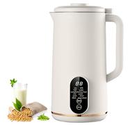 Máquina de Leche de Soja 650ml, Máquina Automática 6 en 1 para Leche de Nueces y Avena con Pantalla LED, Sin Remojo, Temporizador, Autolimpiante & Mantener Caliente, Leche Vegetal para Uso Domé white