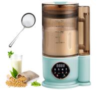 Máquina de Leche de Soja y Frutos Secos 1,5L, Máquina Automática 8 en 1 para Leche Vegetal con 12 Cuchillas, Temporizador 24h, Mantener Caliente, Tapa Insonorizada, Autolimpiante para Uso Domést blue