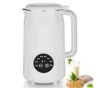 Máquina de Leche de Soja y Nueces 1,2L - Automática 8 en 1 para Leche de Almendra y Avena con 12 Cuchillas, Temporizador 18h, Mantener Caliente 6h, Autolimpiante, Leche Vegetal para Casa y Fami white