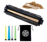 Maquina De Liar Tabaco Manual, 110MM Maquina Liar Cigarrillos De Plástico Rodillo, Con 4 Piezas Tubo Cigarrillo De Almacenamiento, Apto Para Cigarrillos Caseros (Negro)