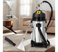 Máquina de limpieza comercial de alfombras y tapetes, champú portátil para alfombras y cortinas, limpieza en seco y húmedo, extractor de polvo de alta resistencia y máquina de limpieza móvil de 30 L