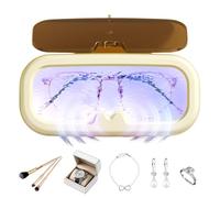 Máquina de limpieza de joyas, limpiador de gafas de 248 g, limpiador ultrasónico de dentaduras postizas | Herramienta de lavado sonicc recargable | Ayuda multiusos para el cuidado de anillos, collares