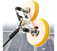 Máquina de limpieza de paneles fotovoltaicos, con pértiga telescópica, cepillo rotatorio de doble cabezal para lavado de paneles solares en exteriores, para estanques de peces y centrales fotovoltai