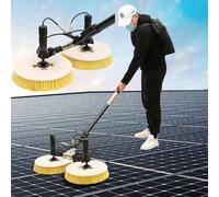 Máquina De Limpieza De Paneles Fotovoltaicos, Equipo De Limpieza De Paneles Solares De Doble Cabezal, Limpiador Eléctrico De 110 V/240 W Para Paneles Fotovoltaicos Y Ventanas.(Lithium,3.5m)