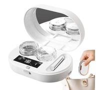 Máquina de limpieza para lentes de contacto,Máquina de lavado de 3 modos recargable con espejo | con espejo limpiador ultrasónico recargable completamente automático - Ideal para hombres y mujeres