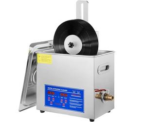 Máquina de limpieza ultrasónica, limpiador ultrasónico de discos de vinilo, lavadora de discos de acero inoxidable con kit de rejilla de secado de altura ajustable, limpieza profunda de 180