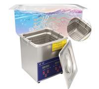 Máquina de limpieza ultrasónica, limpiador ultrasónico - Máquina de limpieza con calor de 100 W, capacidad de 1,3 L con temporizador digital para joyas, relojes, monedas y gafas.