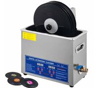 Máquina de limpieza ultrasónica, máquina de limpieza ultrasónica de discos de vinilo - Limpiador de grado comercial de 180 W, lava de 1 a 6 discos a la vez - Eficiente y de fácil mantenimien