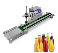 Máquina De Llenado De Líquidos Eléctrica De 4 Cabezales Llenadora De Botellas De Acero Inoxidable | Cinta Transportadora Y Pantalla Digital(4H1200)