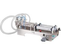 Máquina de llenado de líquidos neumática de acero inoxidable, llenadora semiautomática para agua, jugos, alcohol, capacidad de 250-2500 ml