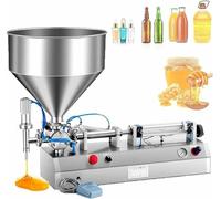 Máquina de llenado de pasta horizontal con tolva de acero inoxidable, llenadora de botellas de pistón para pasta de dientes, cremas, cosméticos