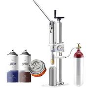 Máquina de llenado manual de latas de aerosol para recarga de pintura en aerosol, compatible con tamaños estándar de botellas, equipo eficiente y portátil