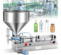 Máquina de llenado manual de líquidos, llenadora de botellas neumática horizontal con tolva de presión de aire de 0,4 a 0,9 mp, para perfume/bebida, 5-40 ml