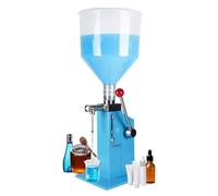 Máquina de llenado manual de pasta de 5 a 50 ml, pequeña máquina de llenado de líquidos cuantitativa con 2 boquillas de descarga, llenadora de botellas ligera ajustable para pasta líquida, crema