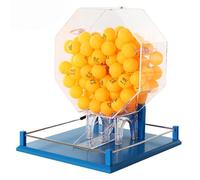Máquina de lotería acrílica de 100 bolas, juego de bingo automático de lujo, selector de números de bola de manivela - Jaula de bingo de juguete interactiva para grupos grandes