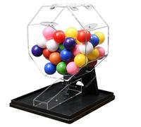 Máquina de Lotería Manual con Manivela, Tambor de Rifas con Jaula de Bingo y 100 Bolas Numeradas, Sorteo para Fiestas, Noches de Juegos Familiares y Eventos de Grupo(Black,Colored open balls)