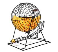 Máquina de lotería manual, juego de bingo con jaula metálica y ruedas de 0/100/200 bolas, máquina de bingo con tambor giratorio, capacidad para 200 bolas, ideal para eventos(Black,With 100 balls)